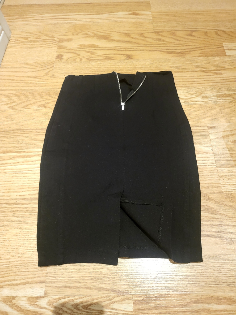 Black Women's Pencil Skirt with Front Zip (68)